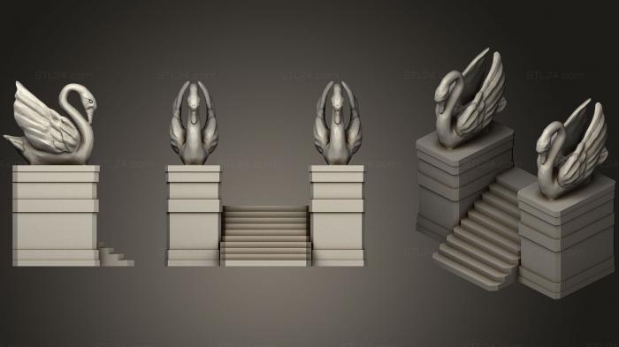 Animal figurines (Swan Stairs, STKJ_1519) 3D models for cnc